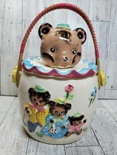 Rare Antique Vintage Lipper & Mann Three 3 Bears Cookie Jar Biscuit Barrel