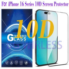 For iPhone 16/16 Pro/16Pro Max/16 Plus 10D Tempered Glass Screen Protector Lot