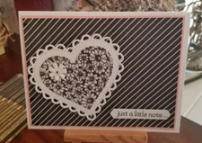 STAMPIN UP CARD KIT -  BLACK HEARTS Makes 4- Set  #25.302