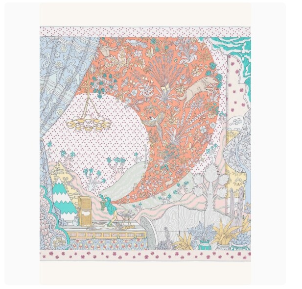 Sallys 18 Momme Twill Silk Wrap Scarf Sing Flowers Print Double Face Shawl 35\