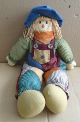 Friendly Scarecrow Fall Autumn Decor Plush Sitter 20'' tall