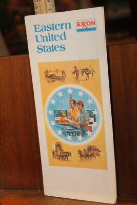 Vintage Travel Brochure Map Exxon Eastern United States