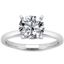 GIA certified 1.02 carat H SI2 Round Diamond Platinum Ring 3 x excellent