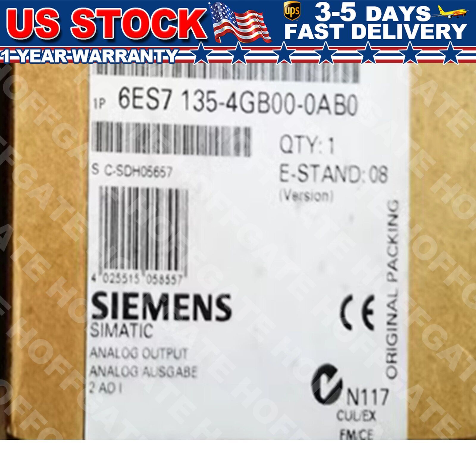 New Siemens 6ES7 135-4GB00-0AB0 6ES7135-4GB00-0AB0 ELECTRONIC MODULE FOR ET 200S