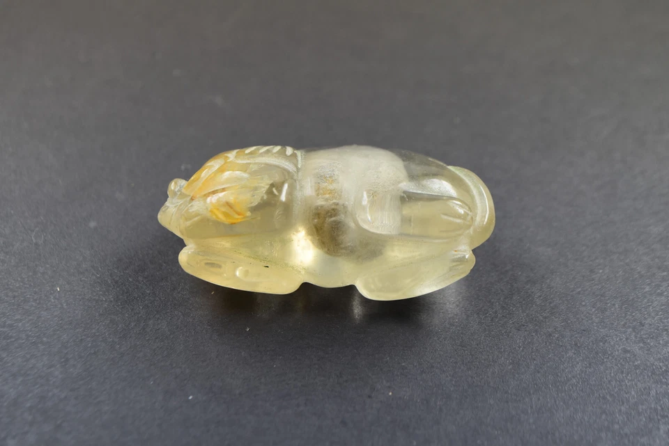 antikes Parfumflakon Schwein wohl China aus Bergkristall oder Quarz gefertigt - Bild 4 von 4