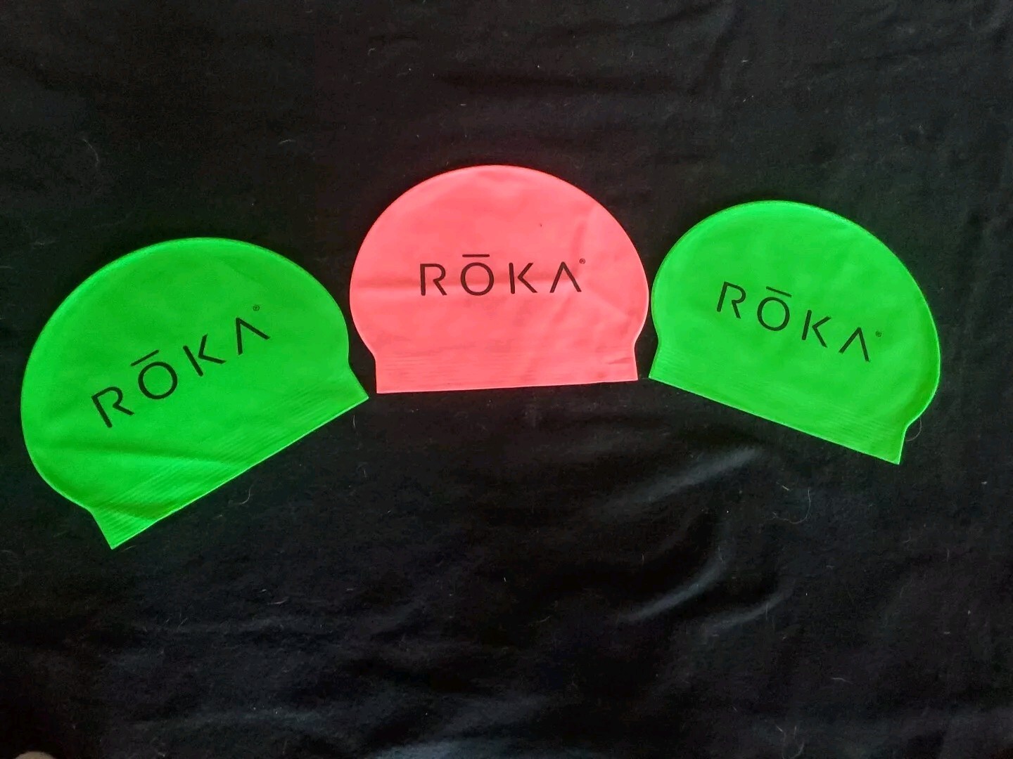 Lot of 3 ROKA Swim Cap Ironman AZ Color PINK and GREEN eBay