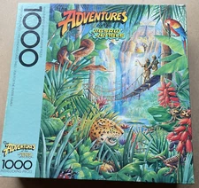 Vntg Springbok The Adventures Of The Jigsaw Jungle 1000pcs 1984  1 Pc Missing