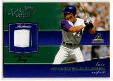 2002 Playoff Piece of the Game Baseball Luis Gonzalez JERSEY DIAMONDBACKS
