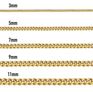 Authentic 16"-36" 3/5/7/9/11mm Gold Plated Curb Cuban Mens Necklace Chain