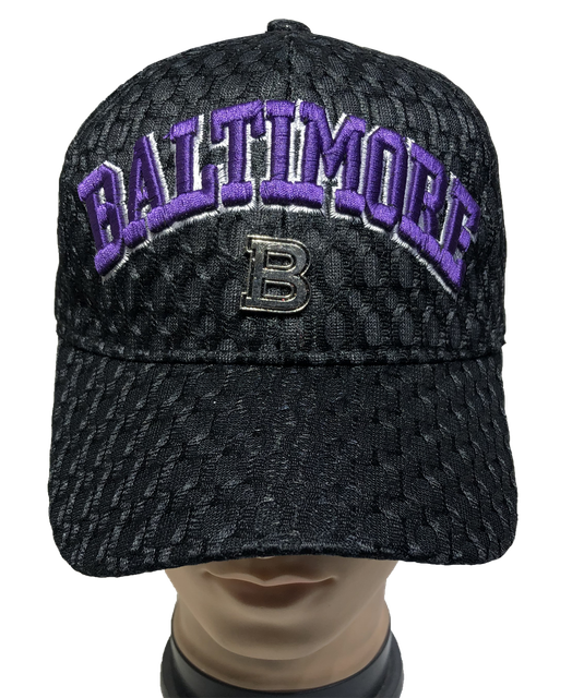 BALTIMORE & Metal B Team color Adjustable Curved Visor Baseball Cap