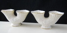 2 LENOX GEMINI DOUBLE IVORY CHINA VASES