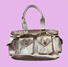 Vintage Wilson s Leather Gold Metallic Leather Tote Bag 15 x 11 x 5