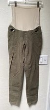A Pea In The Pod Women's Maternity Olive Green Jeans Stretch Size Medium EUC 31L