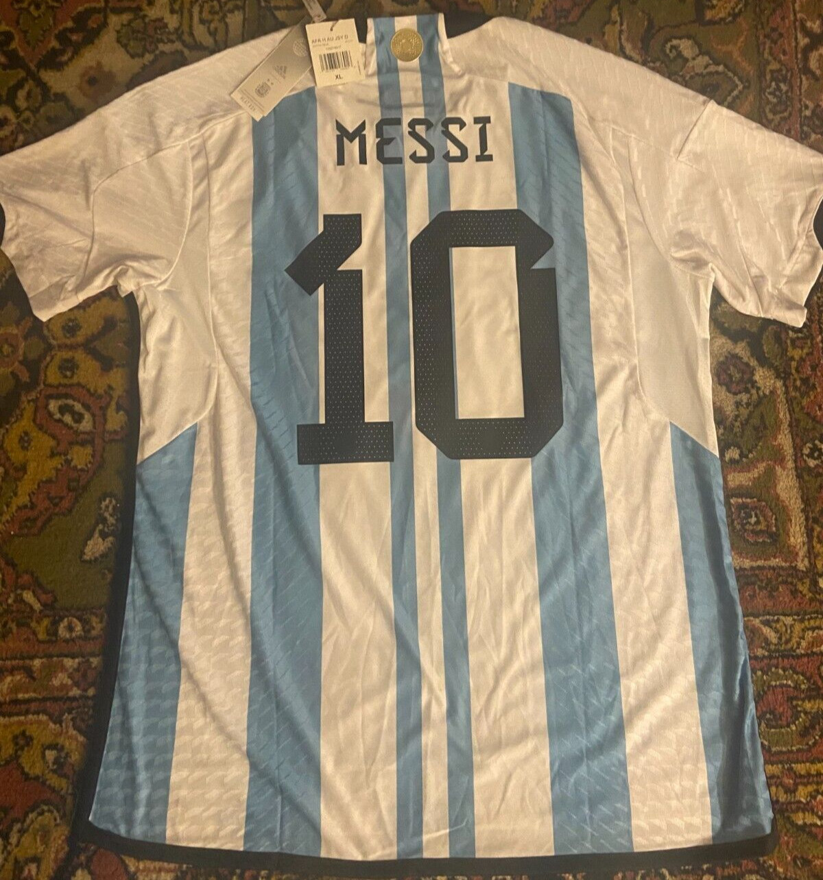 ARGENTINA ADIDAS AUTHENTIC 2022 WORLD CUP PLAYER ISSUE HEAT.RDY JERSEY MESSI XL