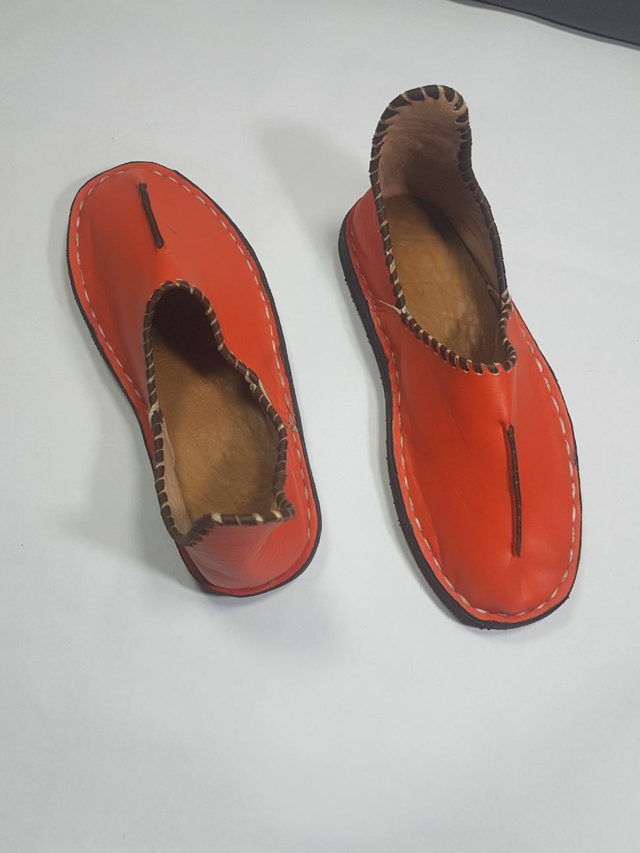 Leather Moroccan Babouche Shoes Handmade Traditional Slipper