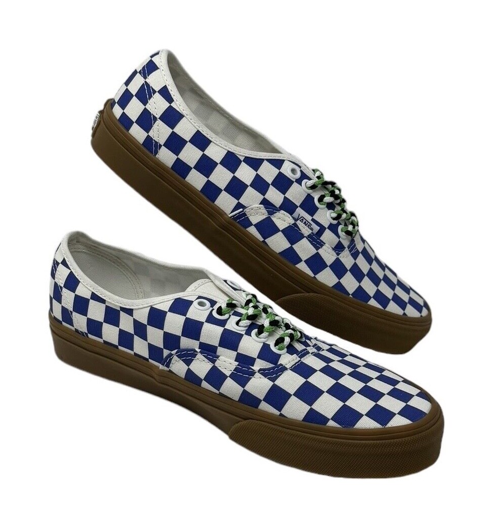 スニーカー ^VANS^ Authentic Checkerboard Blue White VN0009PVY6Z1 VANS Authentic Shoe Men's Canvas Blue White Check Sneaker