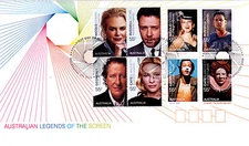 2009 Australian Legends of The Screen FDC - Melbourne Vic 3000 PMK