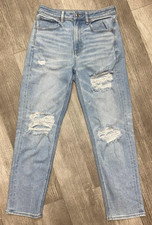 American Eagle Women  s Distressed Mom Straight High Rise Jeans Size 6 Reg EUC