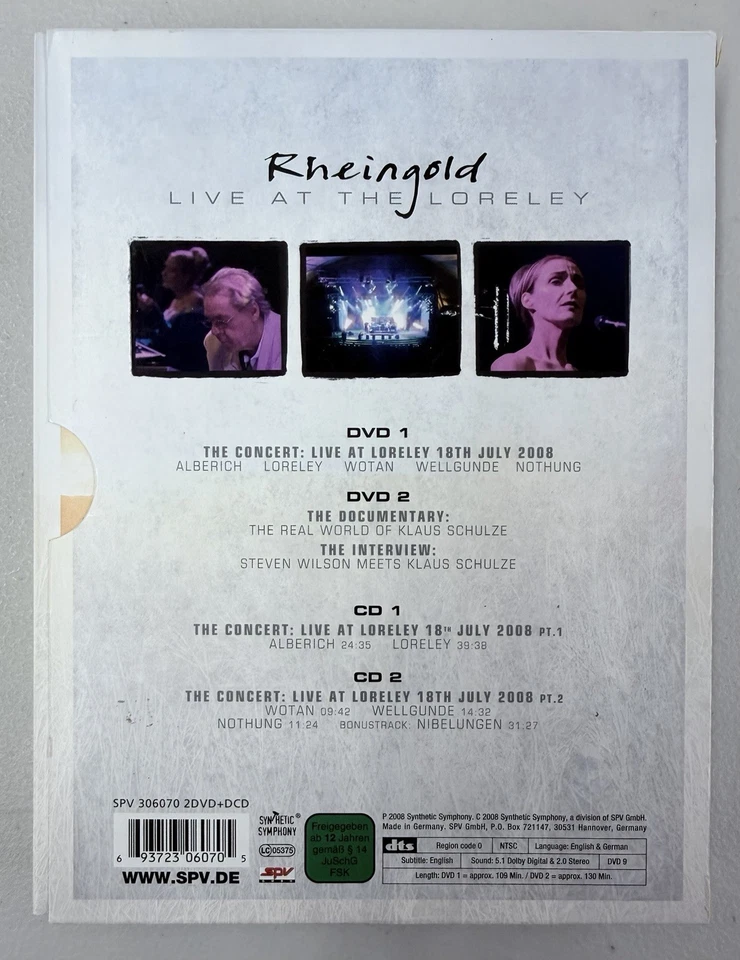 KLAUS SCHULZE - Rheingold: Live At The Loreley! 2 DVD & 2 CD BoxSet RARE OOP* Foto 2 de 4
