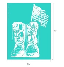 NEW “Veteran” Chalk Couture Chalk Transfer Stencil Size B Patriotic