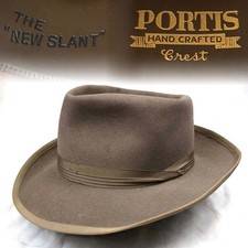 1950s Vintage 7 Portis Crest The New Slant Fur Felt Fedora Hat