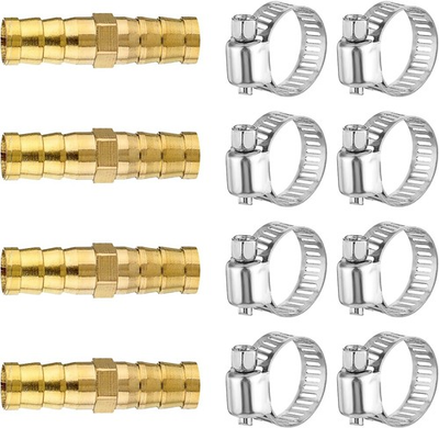 #ad 4 Pcs 3 8 Hose Repair Kit Brass Air Hose Connectors Repair Kit Pressure Washer $12.31