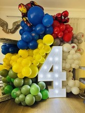 4FT Light Up Number Hire+Balloon Display Birthday Party Decoration Milton Keynes