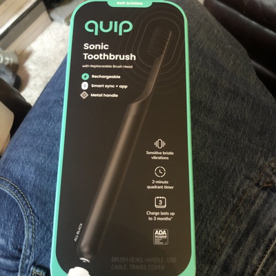 #ad Quip Sonic Rechargeable Electric Toothbrush 920 00193 Black... $24.49