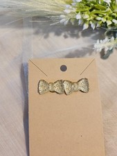 Handmade Hypoallergenic Gold Bow Stud Earrings