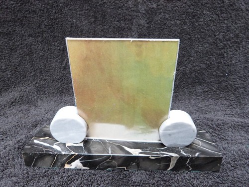 ART DECO FREESTANDING PHOTO FRAME VINTAGE 1930s MARBLE BASE PERSPEX - Picture 8 of 12