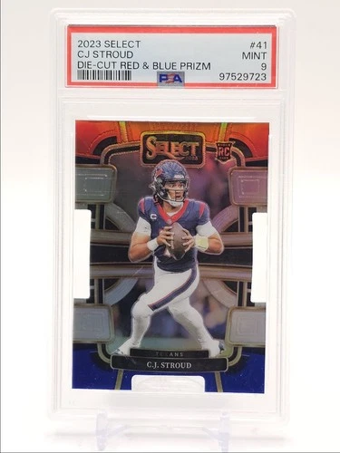 C.J. STROUD 2023 SELECT CONCOURSE ROOKIE DIE CUT RED & BLUE RC PSA 9 Q1382