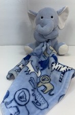 Little Beginnings Blue Elephant Baby Lovey Security Blanket Plush Stuffed Animal