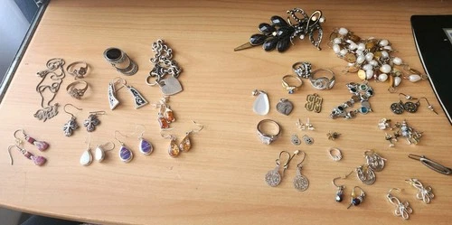 Sterling Silver Vintage Jewelry Lot Some Costume