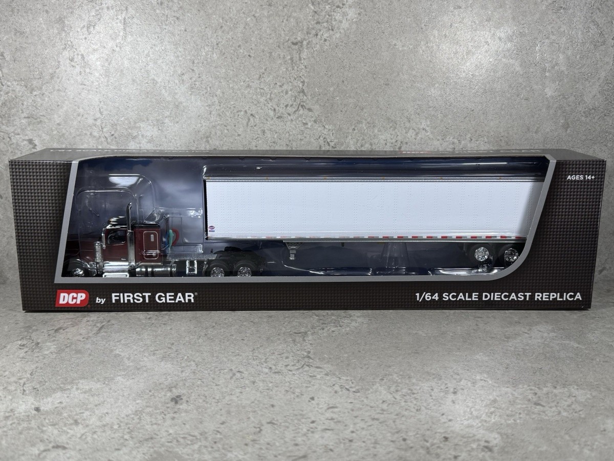 1/64 Peterbilt 589 w/ Utility Van Trailer Legendary Red DCP By
