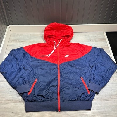 Nike Sportswear Windbreaker Windrunner Blue Red Jacket AR2191-410 Mens Sz Small