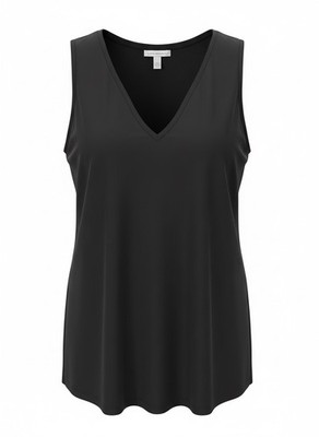 Lane Bryant V-Neck Sleeveless Blouse Top Tank Black Plus Size 18/20 ECU