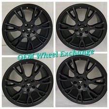 Original Tesla 19" Model S Plaid OEM 21-25 Black Wheels Rims + NEW TPMS Sensors