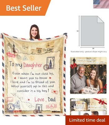 To My Daughter - 55''x70'' Waffle Weave Throw Blanket - Perfect Gift from Dad