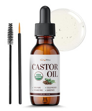 Organic Castor Oil for Hair Growth: Natural Eyelashes Serum for Lashes and Eyebr