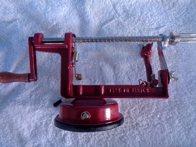 PEEL AWAY/ Apple Peeler / Corer Slicer / 12" Long and red color