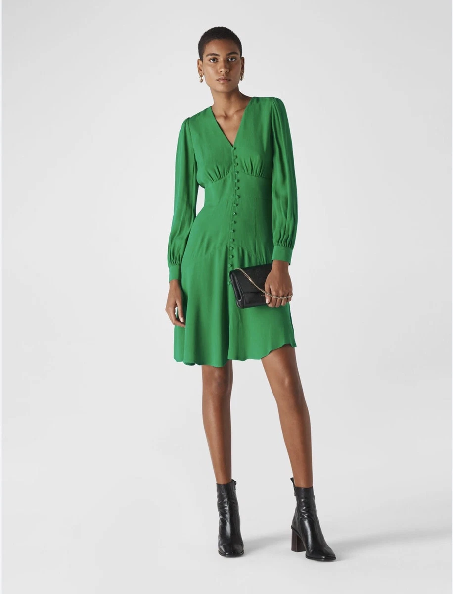 whistles green dresses Whistles Green Trapeze Dress Whistles Gloria Trapeze Dress Bloomingdale's
