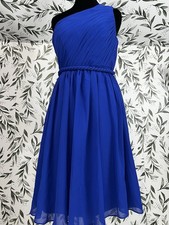 Bridesmaid Prom Evening Size S 6 Royal Blue Plated Mini Dress Cocktail NWT #C