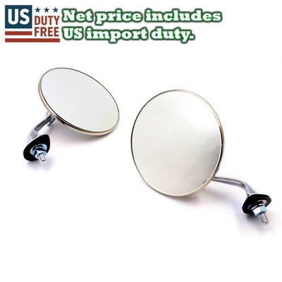 FOR 1961-1975 JAGUAR E-TYPE SERIES 1 2 3 PAIR CHROME FENDER MIRROR NEW LH RH SET