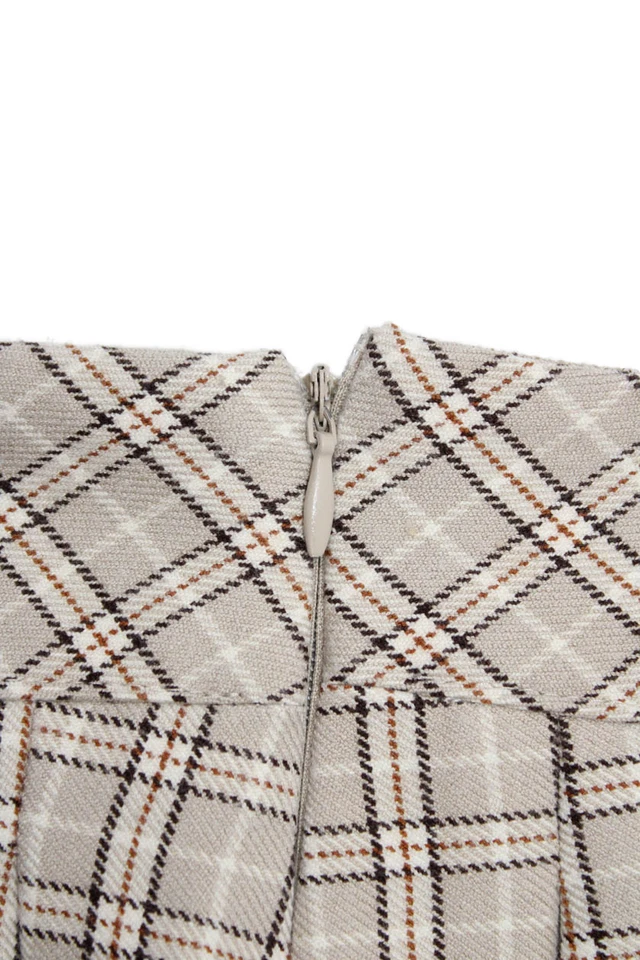 Zara девочек хлопок текстурированный молнии клетку напечатано короткая юбка голая размер 13-14Y - Изображение 3 из 4