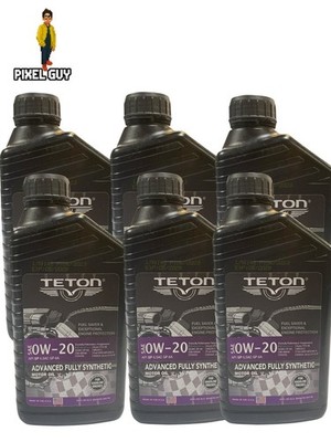 Lot of 6 Teton Oil Advance Fully Synthetic SAE 0W-20 1 Quartz 32 Made in USA