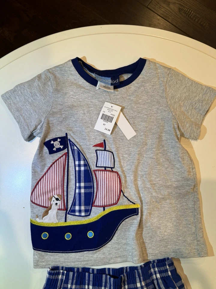 Детский пират лодка рубашка и шорты комплект 5Y - Изображение 2 из 4