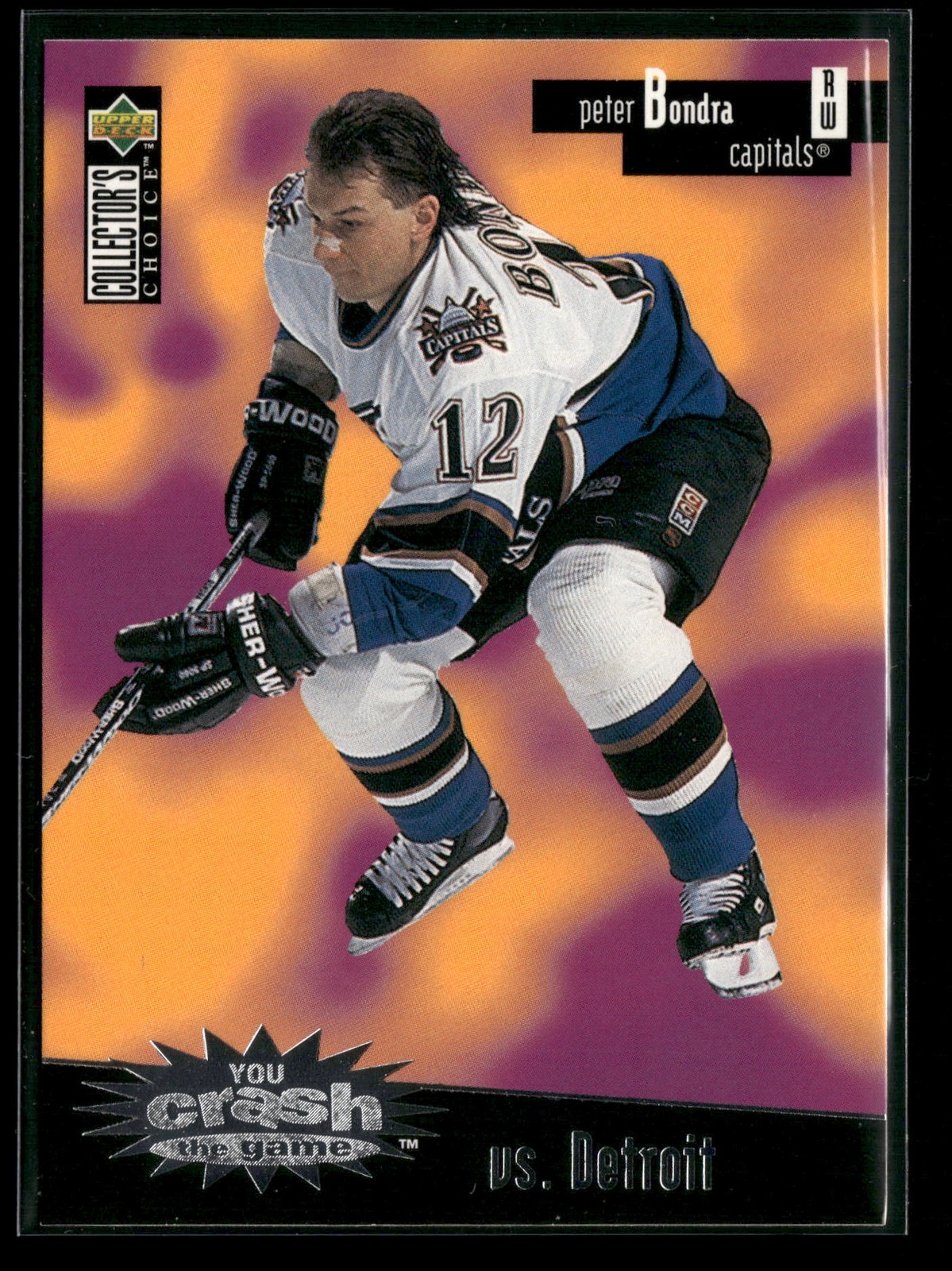 1996-97 Collector's Choice #C4a Peter Bondra You Crash the Game vs Phoenix