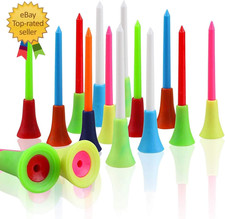 Rubber Cushion Top Plastic Golf Tees Mixed Colors Pack of 50Pcs