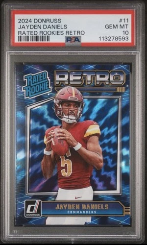 2024 Panini Donruss - Rated Rookie Retro Jayden Daniels #11 (RC) PSA 10