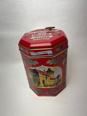 Lambertz Aachen German 2006 Sugar Cookies Musical Red Gold Green Tin 5.5 x4 